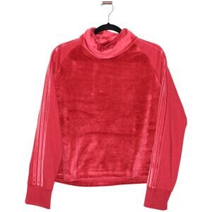 Adidas Logo Sport ID Red Velour Top Size Large NWT